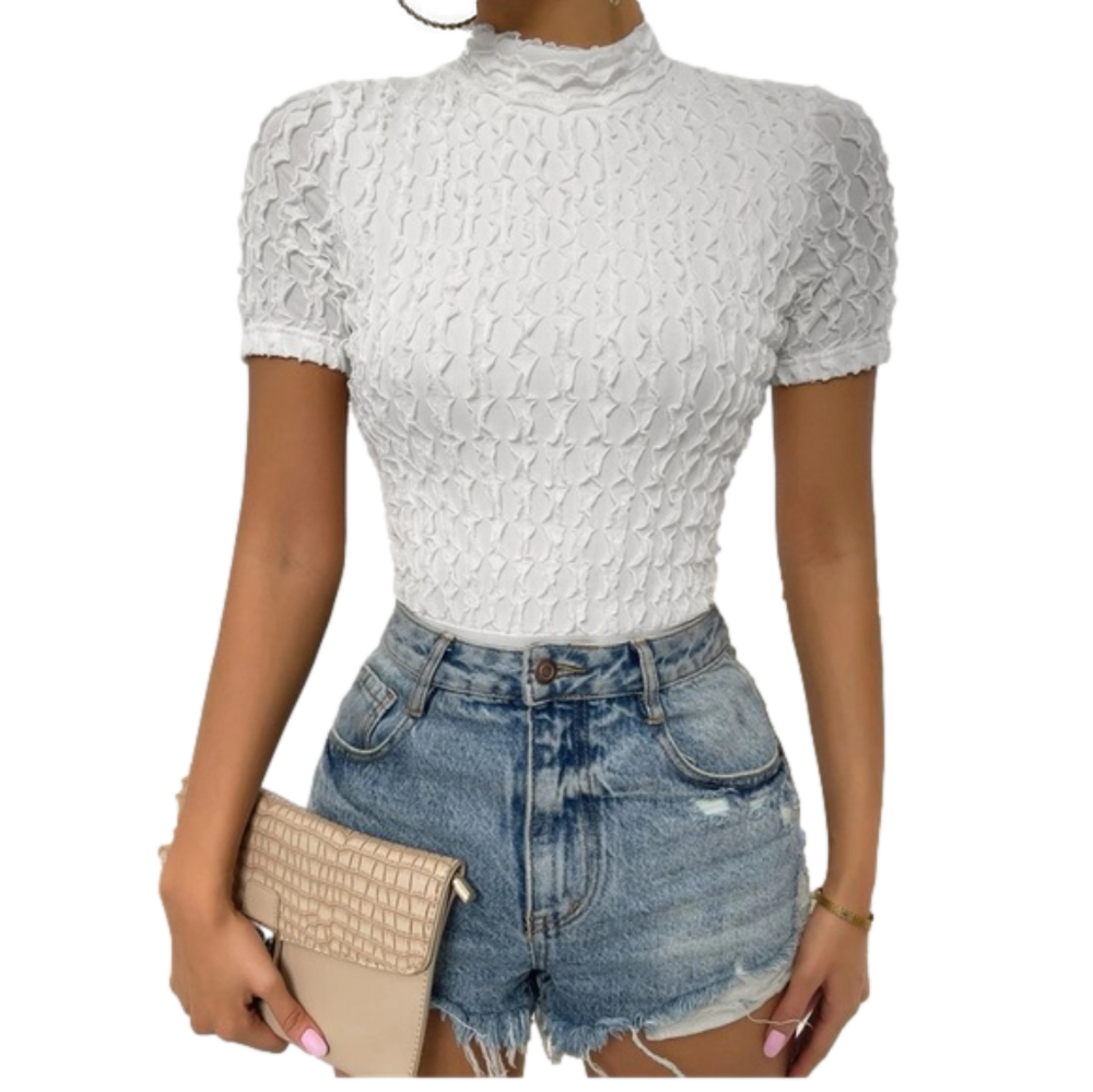 White Short Sleeve Bodysuit